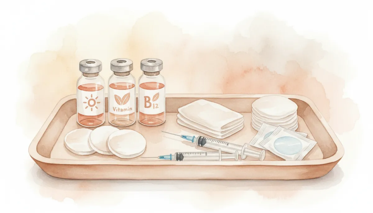 Professional medspa tray prepared for vitamin injection services