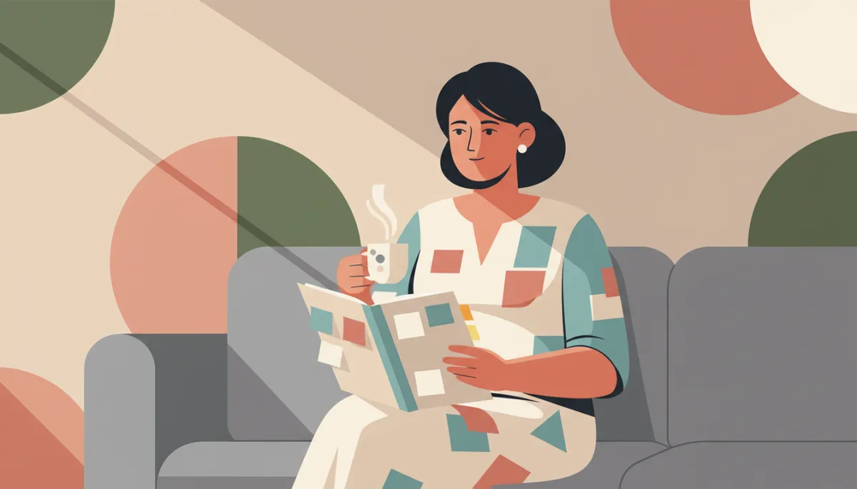 Midlife woman using planner and notes to manage ADHD and hormonal changes