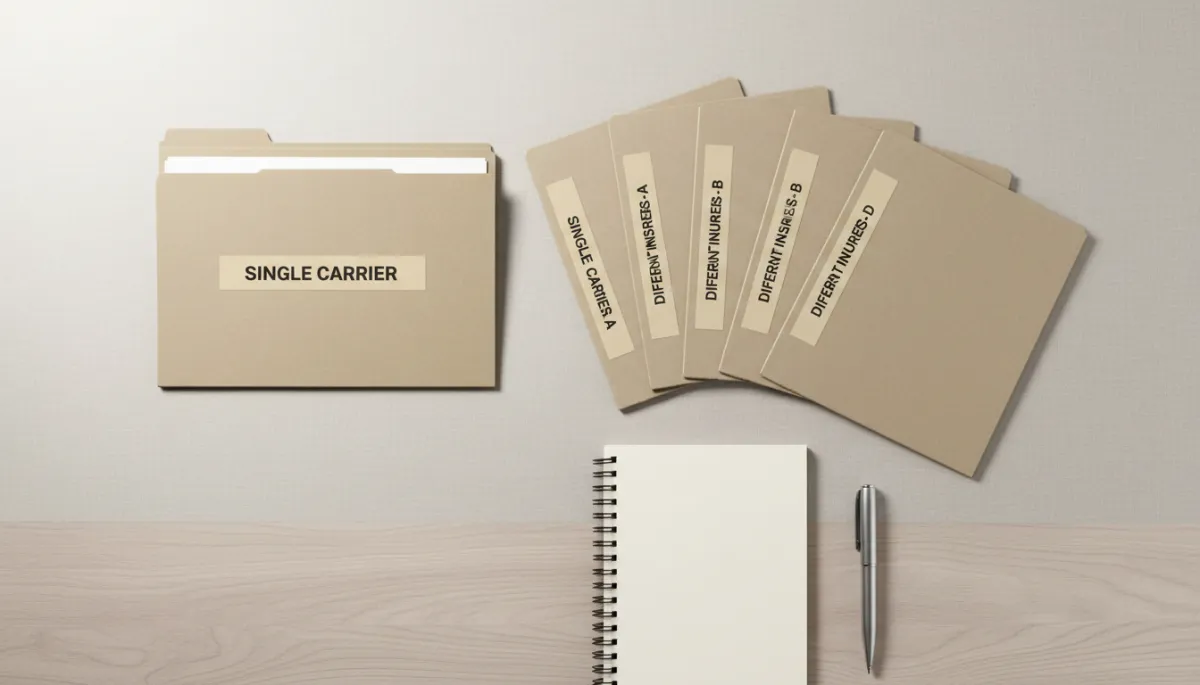 Comparison of single-carrier and multi-carrier folders on a neutral-toned desk