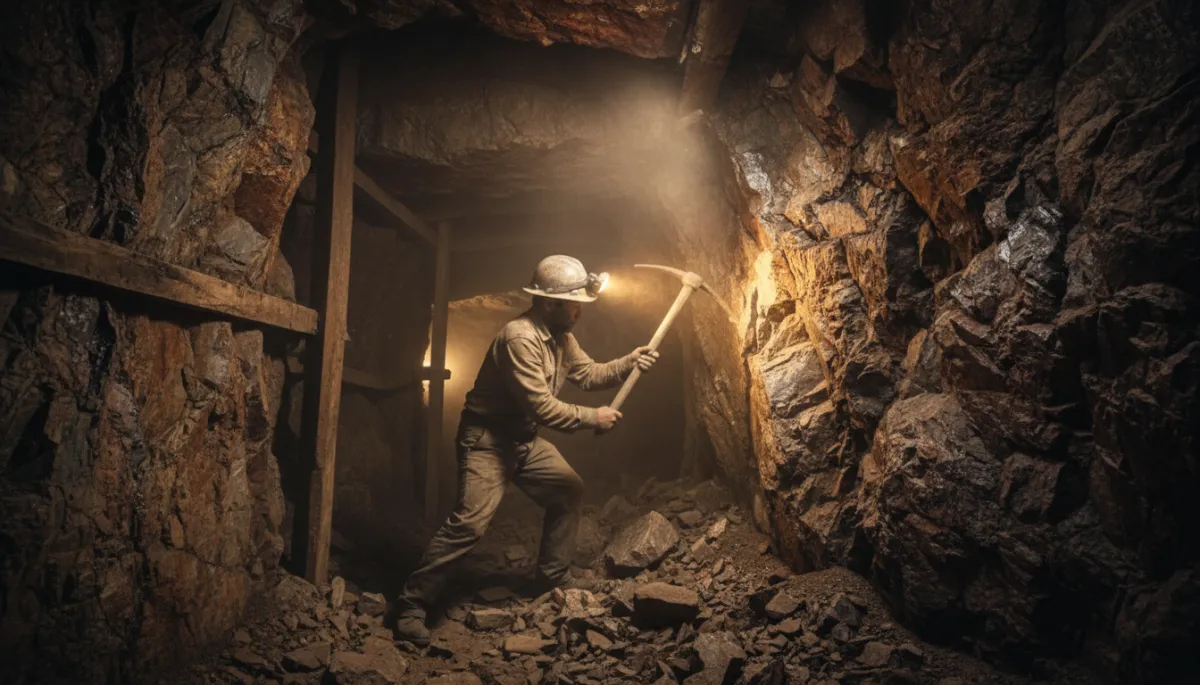 Minero boliviano trabajando en el interior de una mina del Cerro Rico