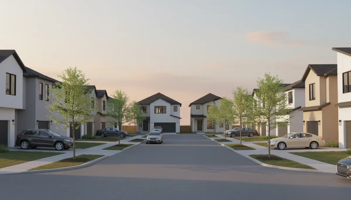 Quiet residential cul-de-sac with modern homes in New Lenox