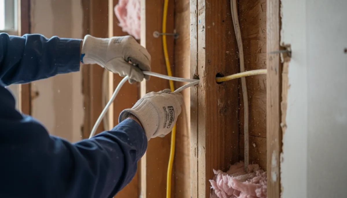Licensed electrician upgrading a residential breaker panel in Tupelo