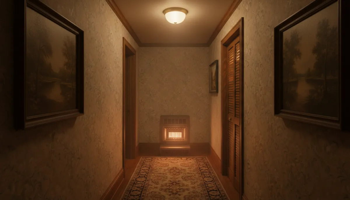 Hallway light slightly flickering while the heater runs in a North Mississippi home