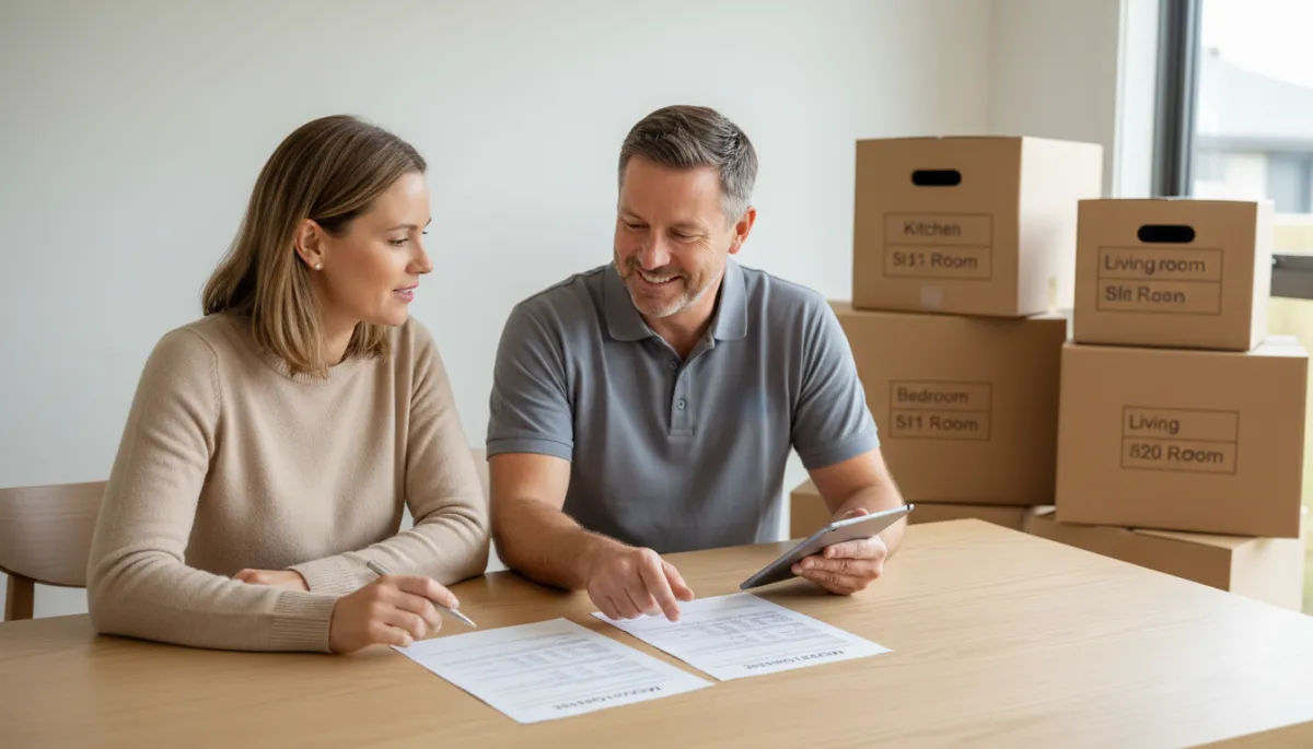 Customer comparing moving quotes with a Melbourne removalist representative