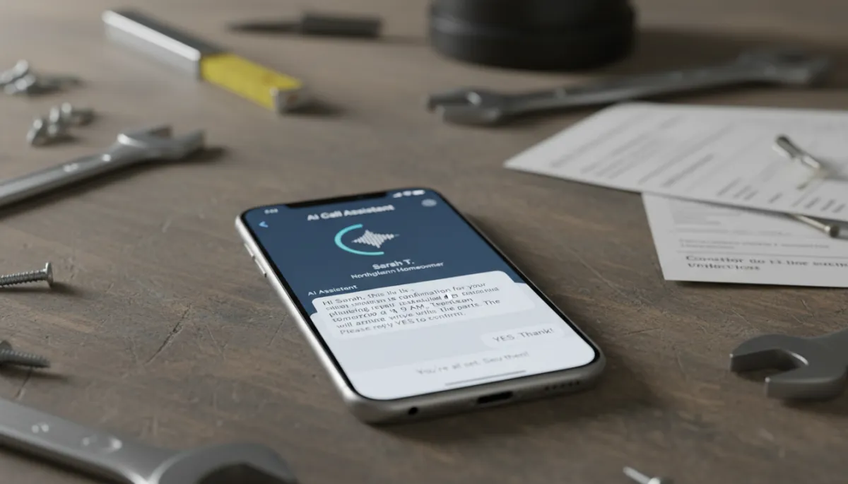 Northglenn contractor using AI text-back and call assistant on smartphone