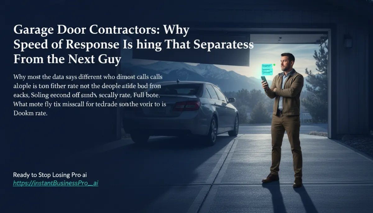 Garage Door Contractors: Why Speed of Response Is the Only Thing That Separates You From the Next Guy