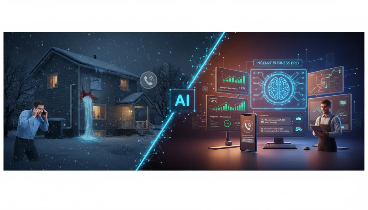 Contractor responding instantly to an emergency service call using AI tools