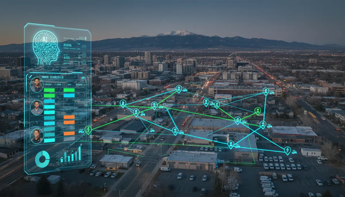 Dispatcher using AI tools to schedule multiple crews for a home service business