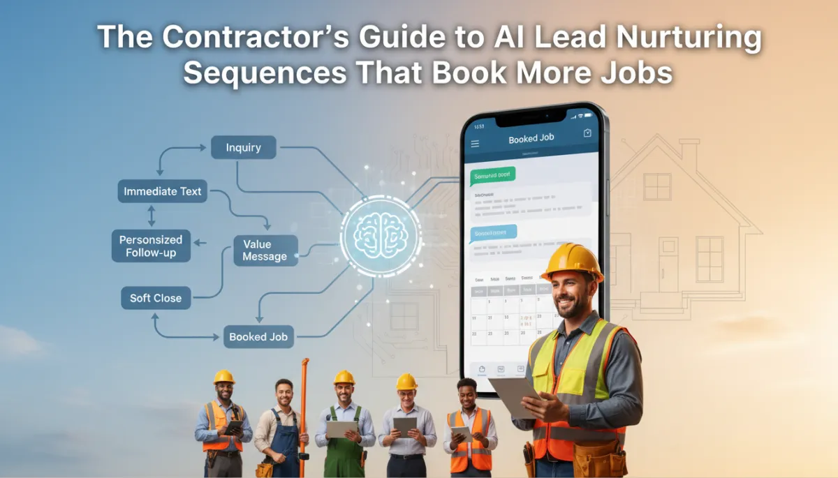 Contractor using AI lead nurturing to guide a prospect from first contact to a signed contract
