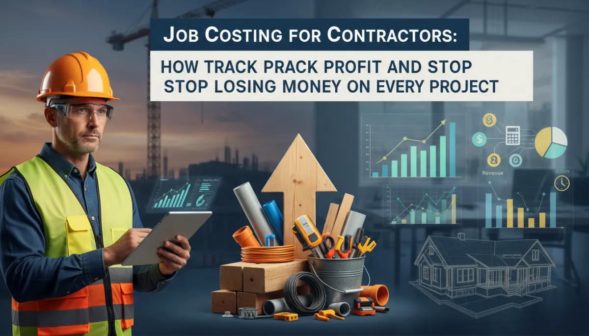 Home service contractor reviewing job costing reports to protect profit margins