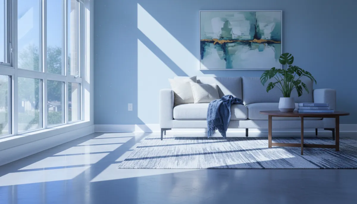 Round Rock living room with a new sofa after old couch removal