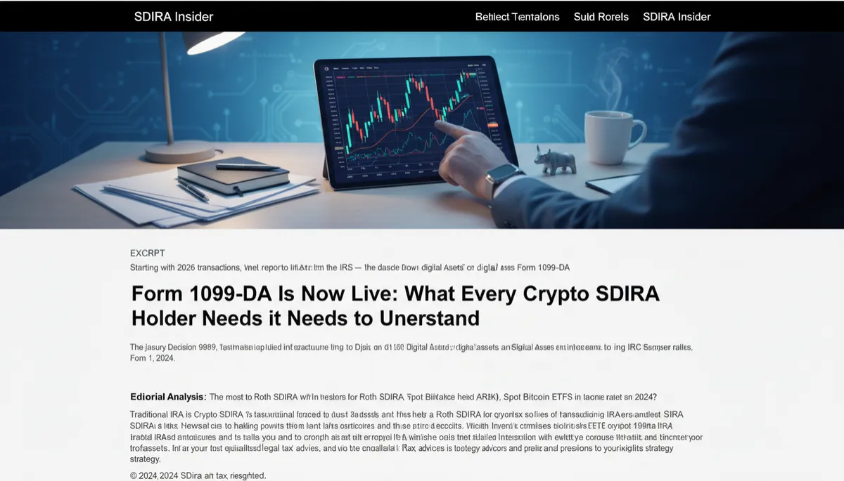 Form 1099-DA: Crypto SDIRA Tax Reporting Guide