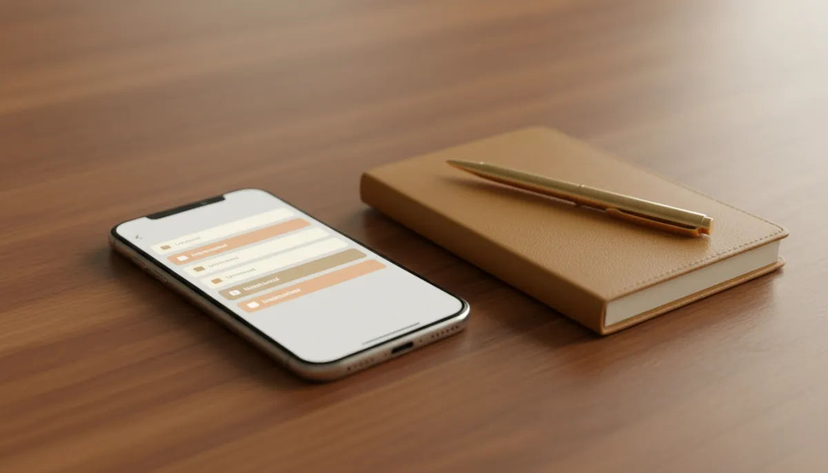 Smartphone showing missed lead notifications in a luxury workspace