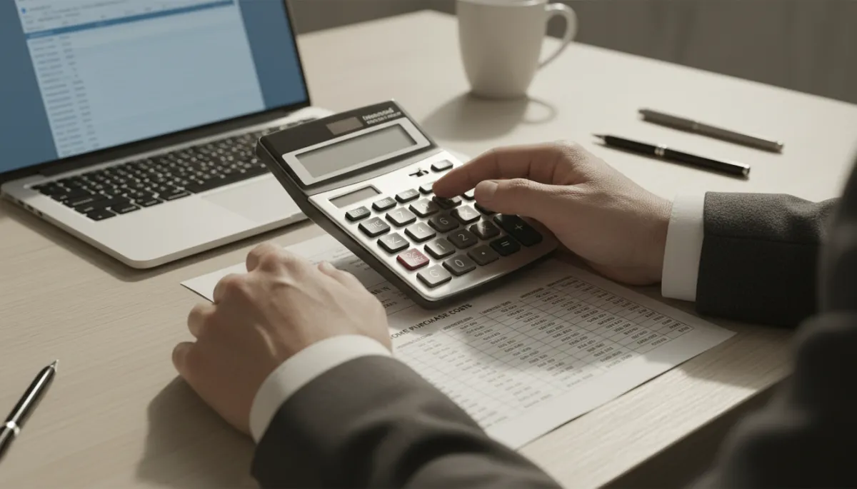 Home buyer calculating closing costs and other expenses for a property purchase