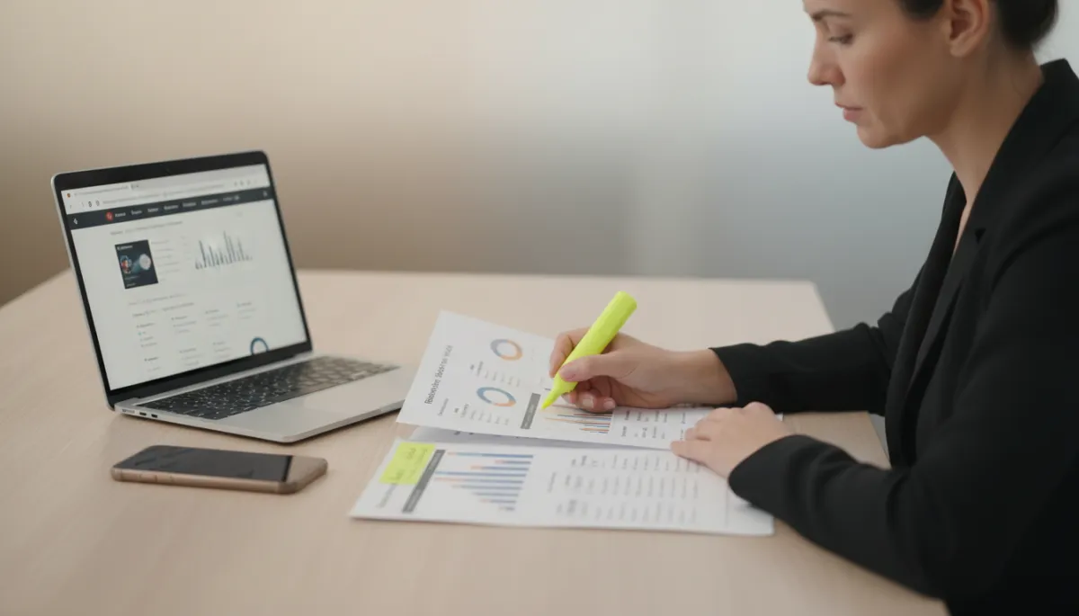 Service business owner analyzing buyer intent and lead follow-up metrics