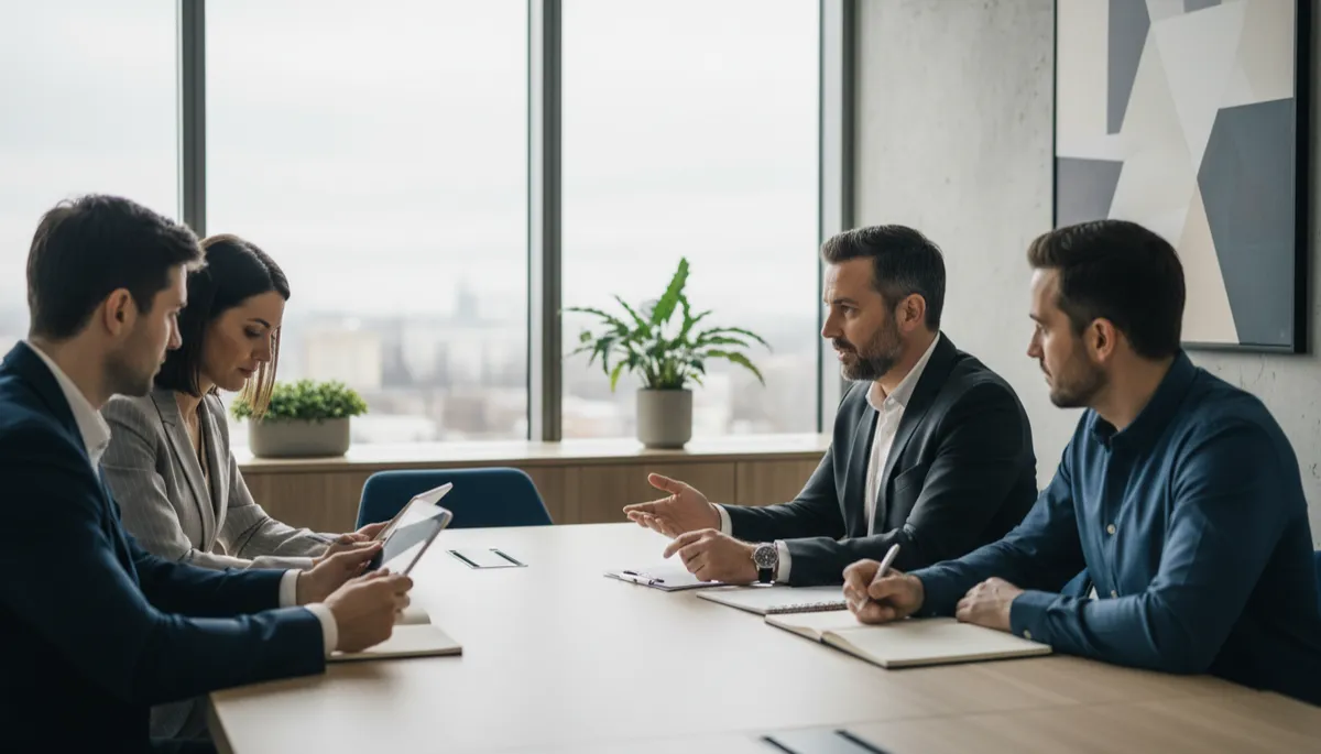 Incontro professionale tra Cosimo Agatiello e imprenditore durante la pianificazione delle strategie di acquisizione clienti Incontro professionale tra Cosimo Agatiello e imprenditore durante la pianificazione delle strategie di acquisizione clienti