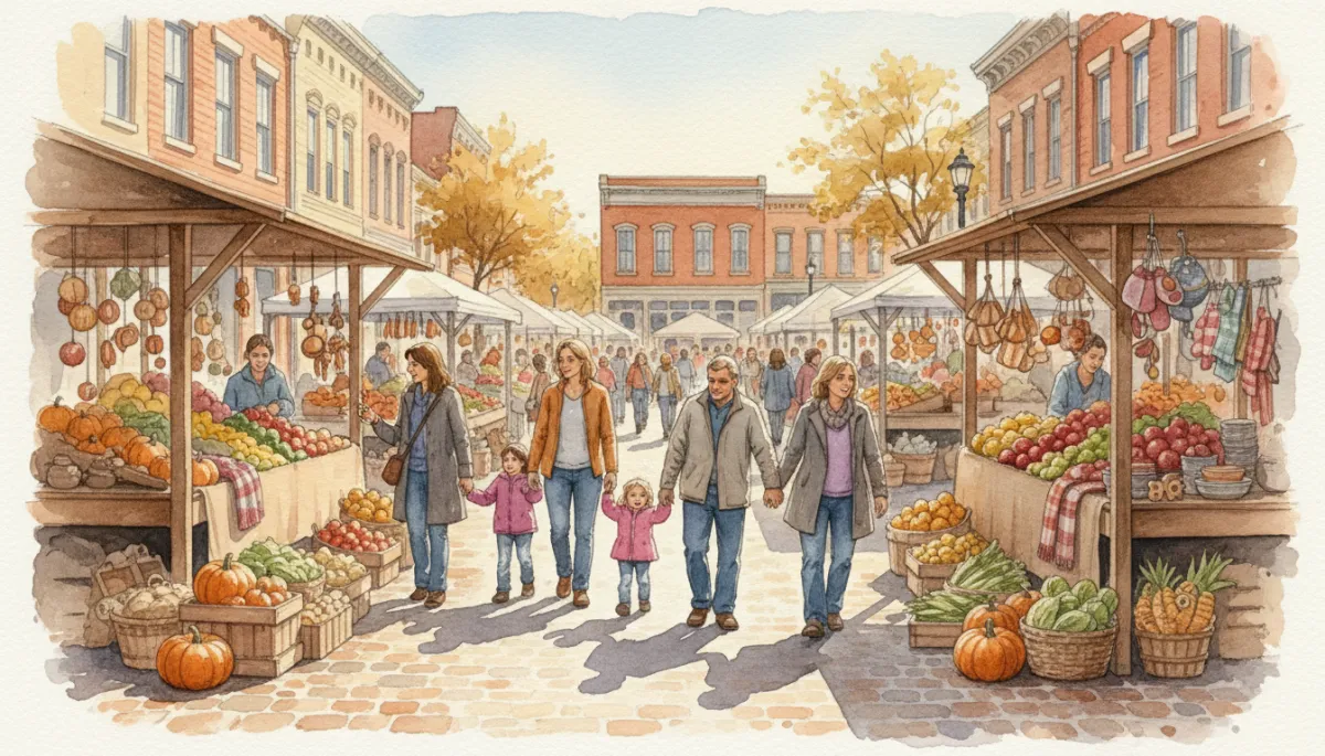 Residents gathering at a local farmers market in Warren County