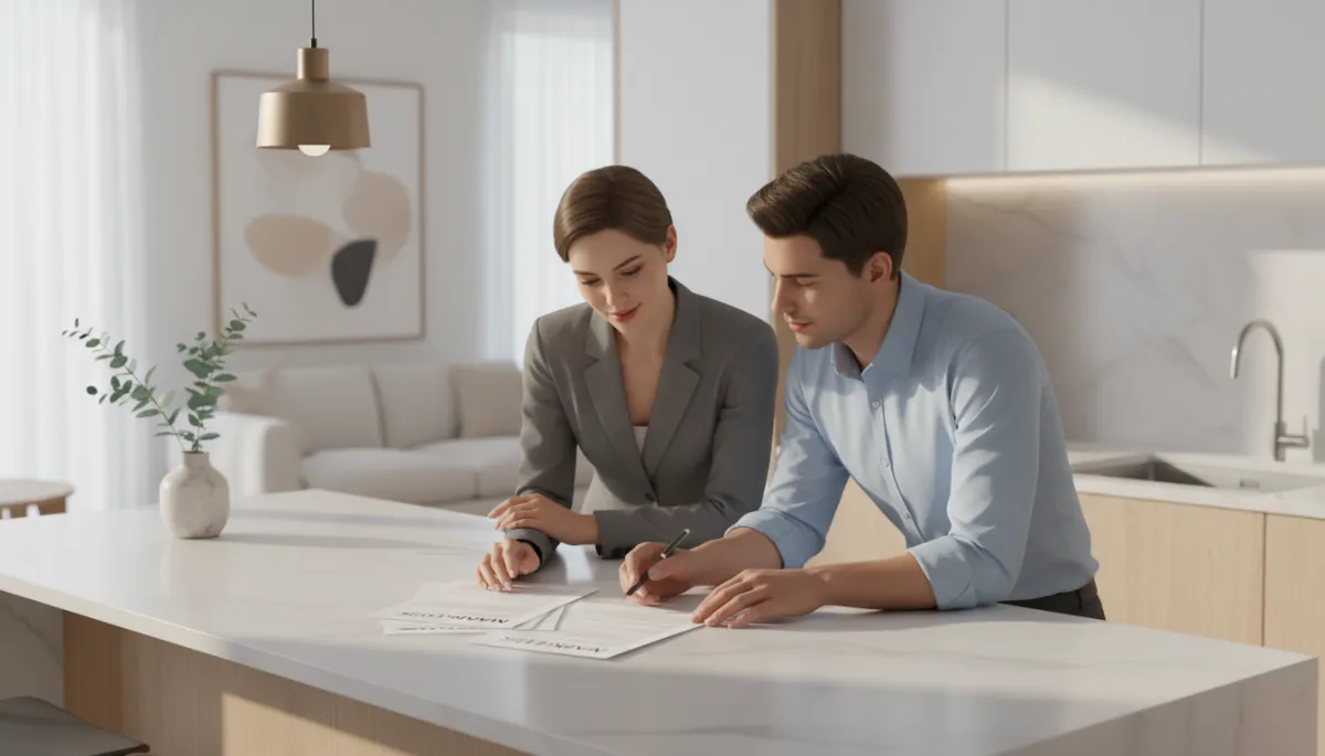 Real estate agent discussing timing and pricing strategy with a homeowner Real estate agent discussing timing and pricing strategy with a homeowner