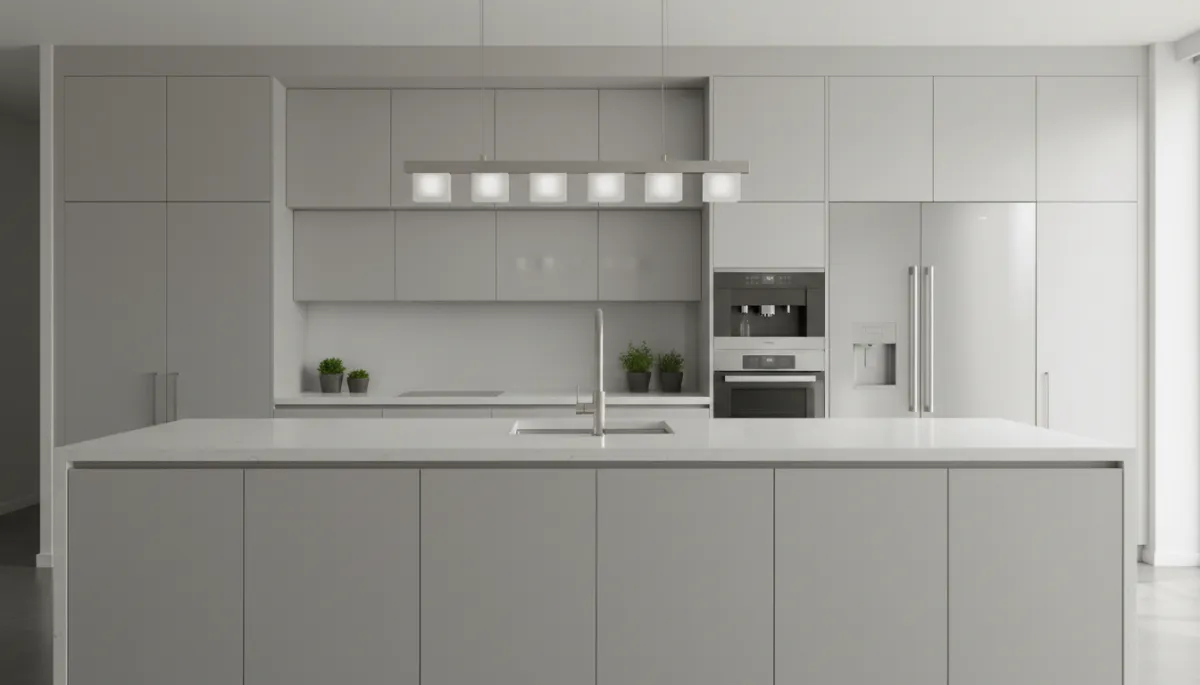 Upgraded neutral modern kitchen with high-quality finishes