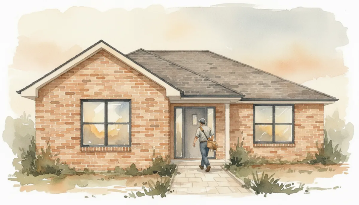 Newly built house at lock-up stage with exterior completed