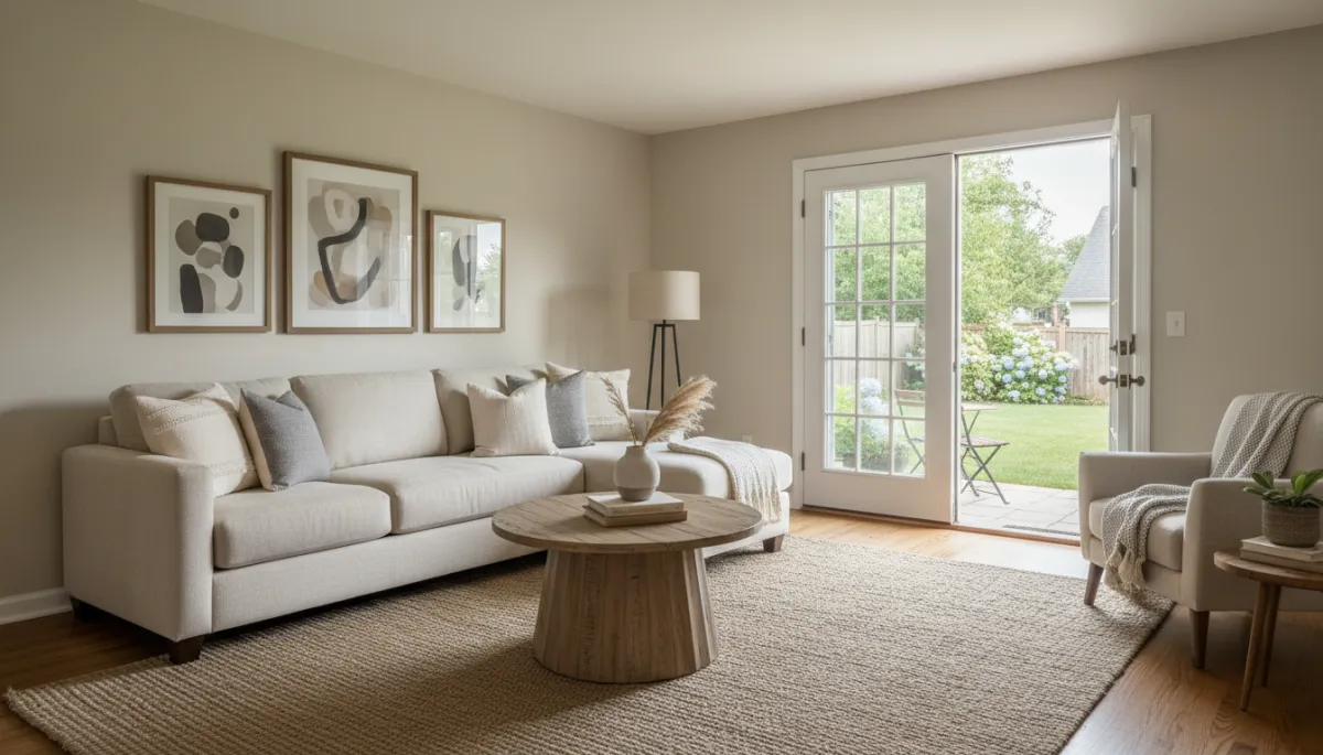 Beautifully staged living room in a Missouri home Beautifully staged living room in a Missouri home
