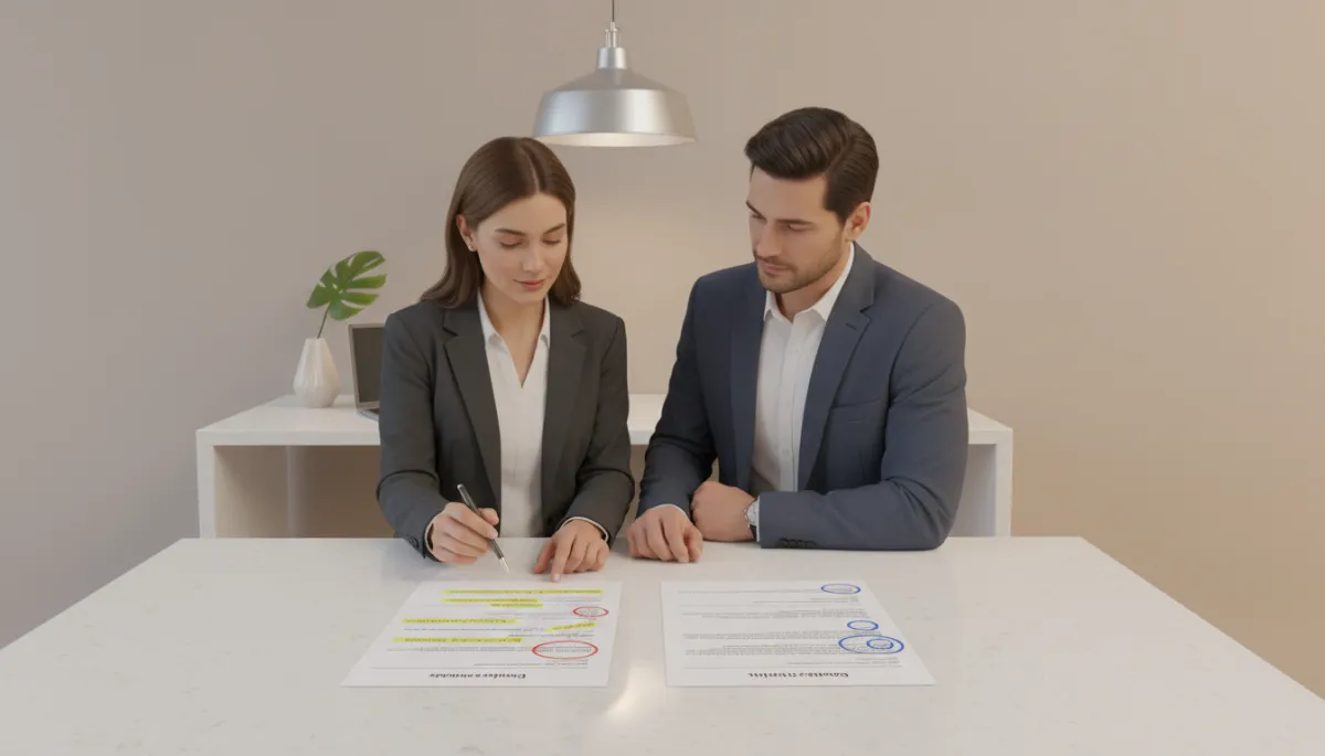 Real estate agent and seller comparing offers with different contingencies Real estate agent and seller comparing offers with different contingencies