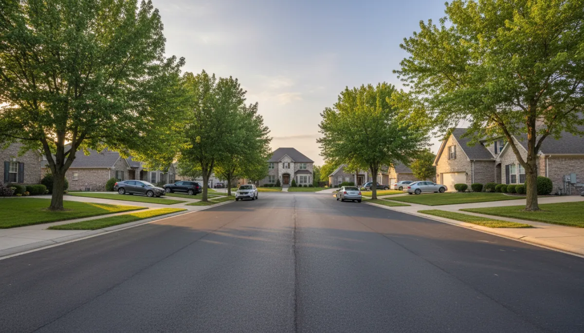 Quiet cul-de-sac neighborhood with mature trees and large yards in Warrenton Missouri