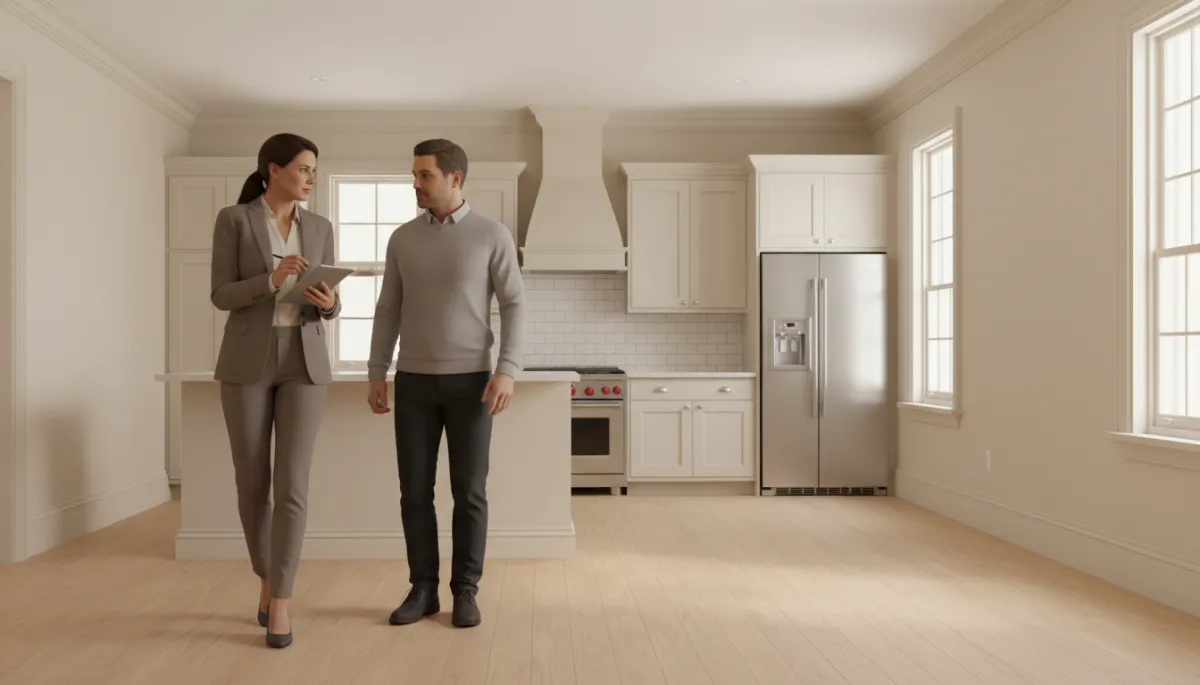 Real estate agent advising an heir on preparing an inherited home for sale Real estate agent advising an heir on preparing an inherited home for sale