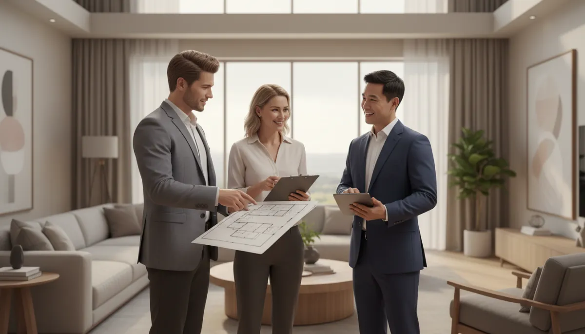 Heirs reviewing options for an inherited house with a real estate agent Heirs reviewing options for an inherited house with a real estate agent