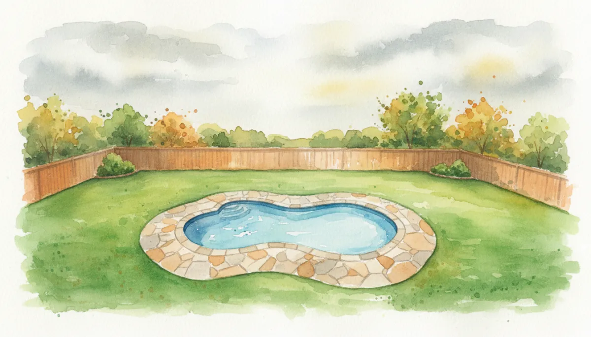 Aerial view of a Missouri home with an in-ground backyard pool