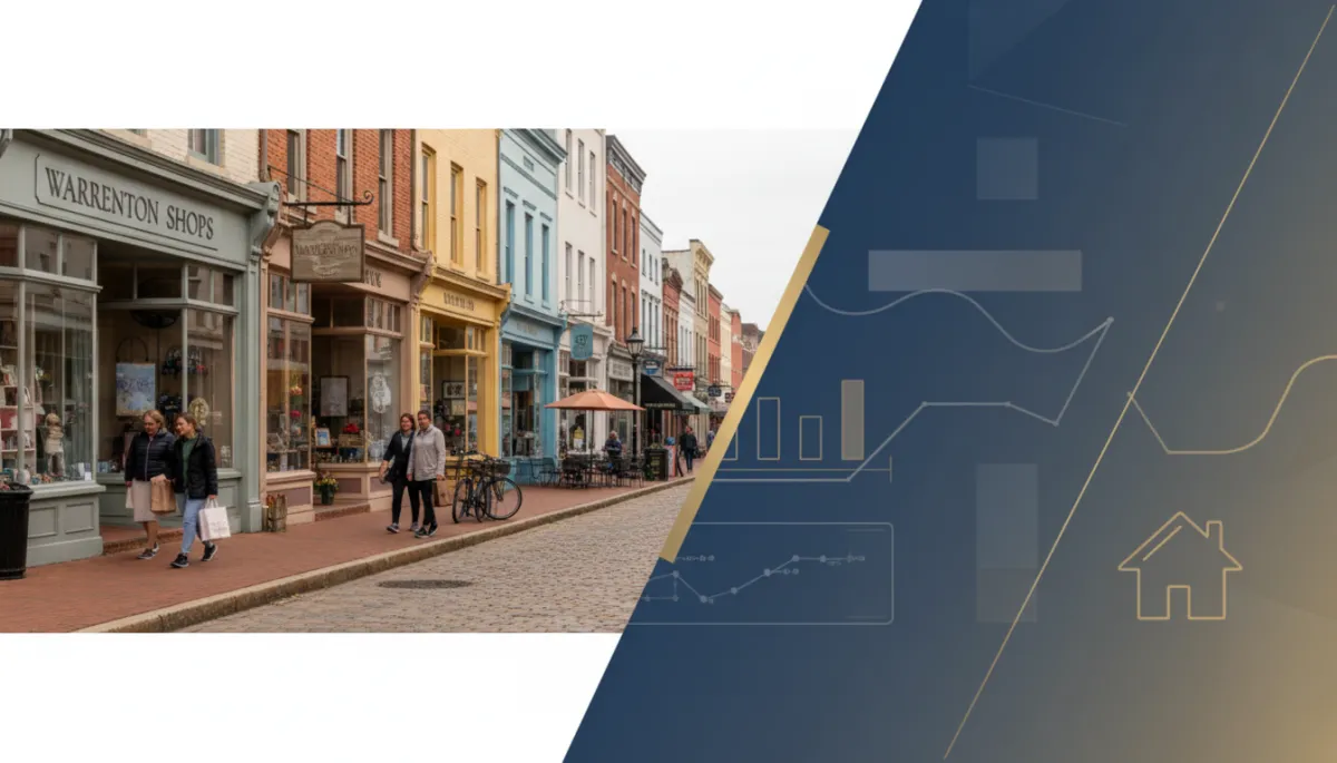 Charming small-town main street with local shops and people