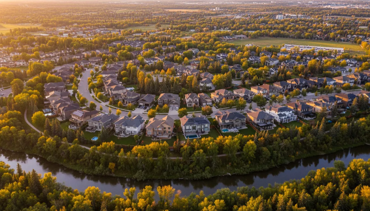 Premium aerial view of South and West Edmonton residential neighbourhoods Premium aerial view of South and West Edmonton residential neighbourhoods