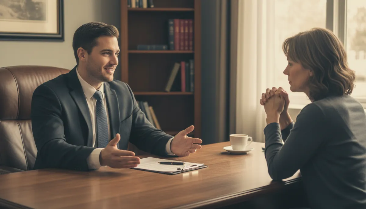 Family member meeting with a professional bail bondsman in York County