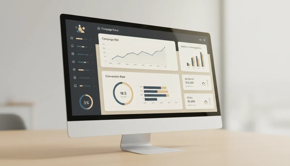 Dashboard showing AI-optimised marketing campaign results for a Gold Coast business Dashboard showing AI-optimised marketing campaign results for a Gold Coast business