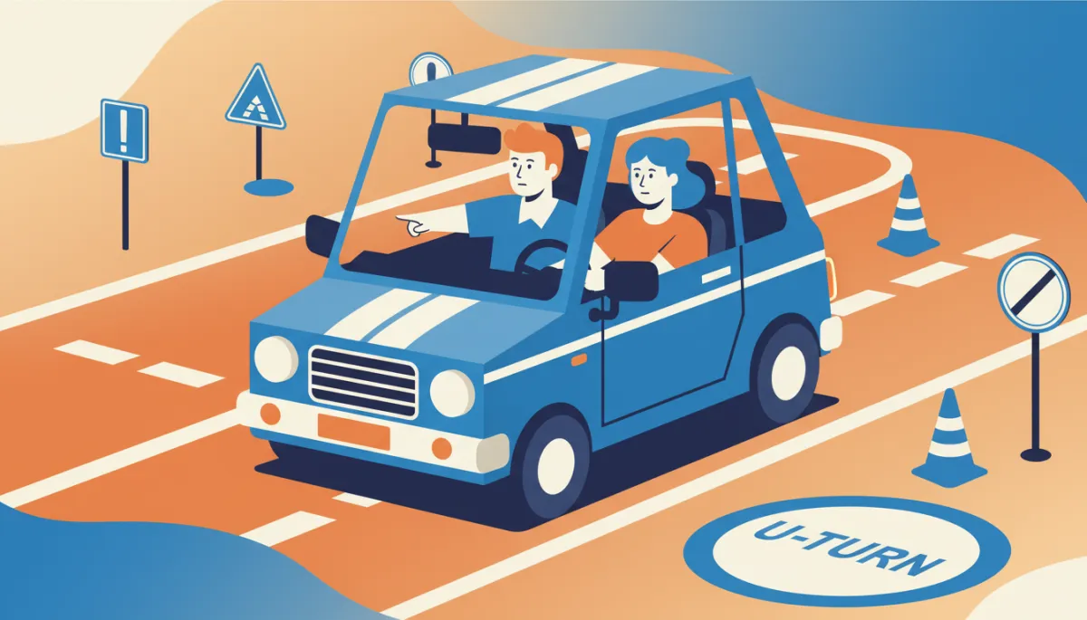 Instructor coaching a learner driver on a Japanese practice course Instructor coaching a learner driver on a Japanese practice course
