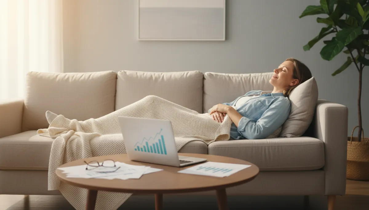 Healthy adult relaxing at home reviewing private health insurance options