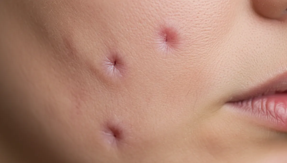 more pitted post acne scars. Context: This is for a blog post about "Rolling, Boxcar and Ice-Pick Scars: Which Treatment Suits Each?". Style: Professional quality, photorealistic, high resolution