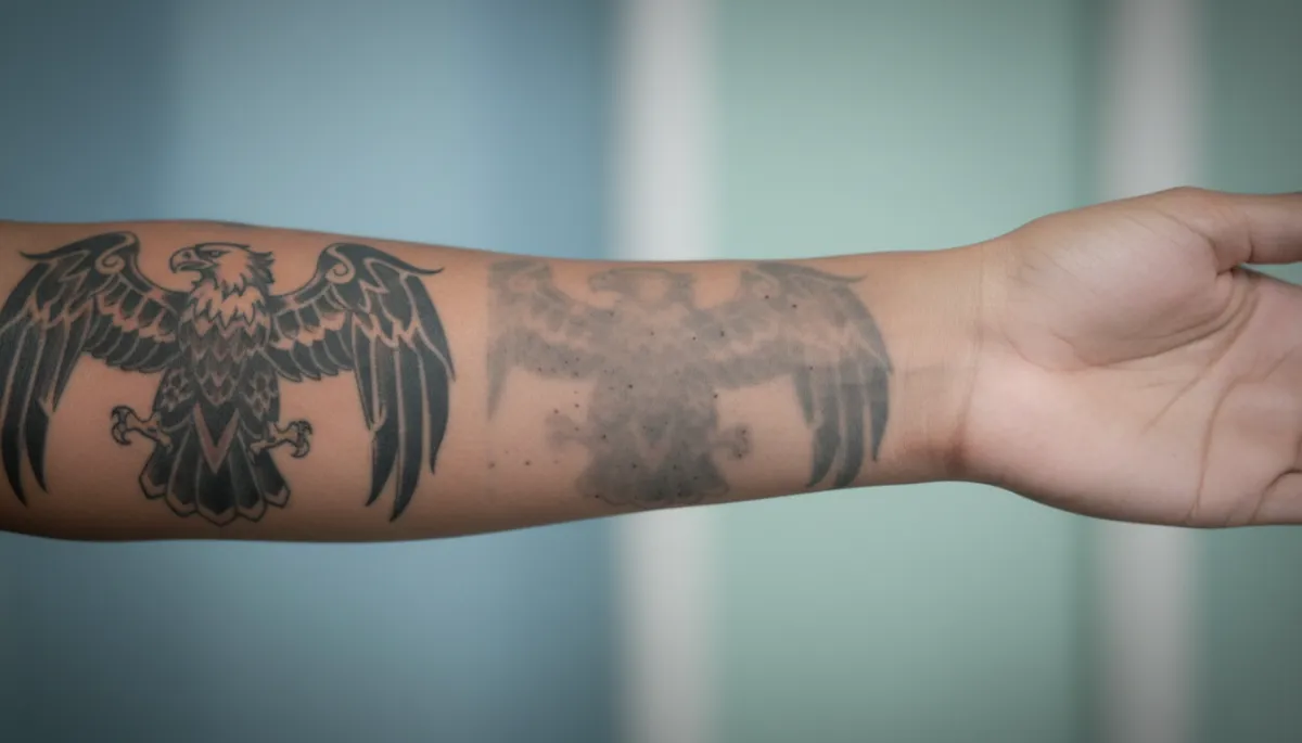 Progression of a tattoo fading over multiple Pico laser sessions