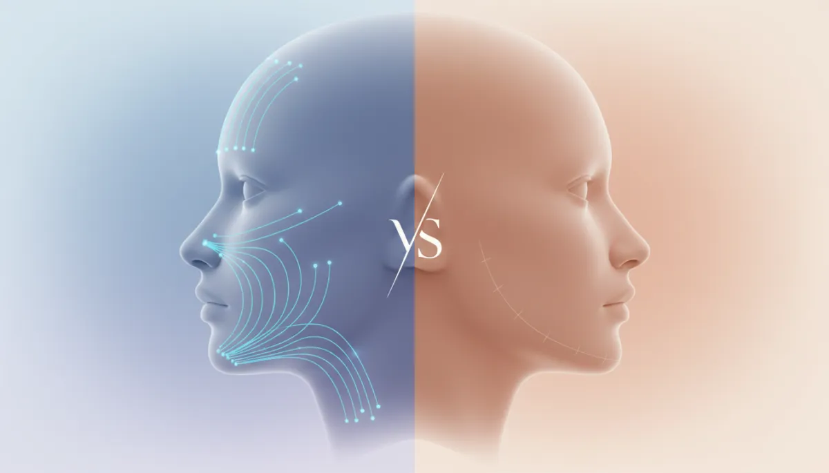 Professional clinic consultation scene with middle-aged woman