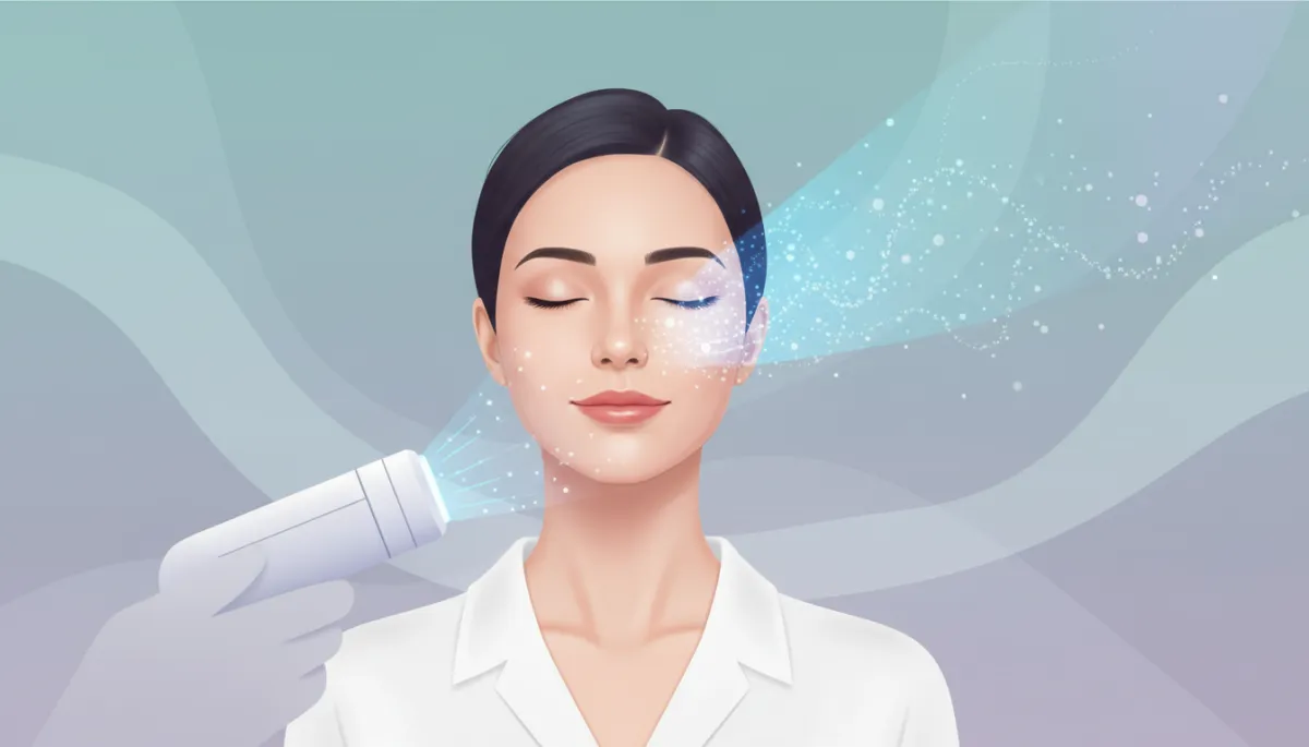 Client relaxed in a clinic room during a carbon laser facial