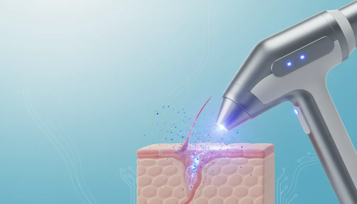 Dermatologist explaining pico laser treatment in clinic