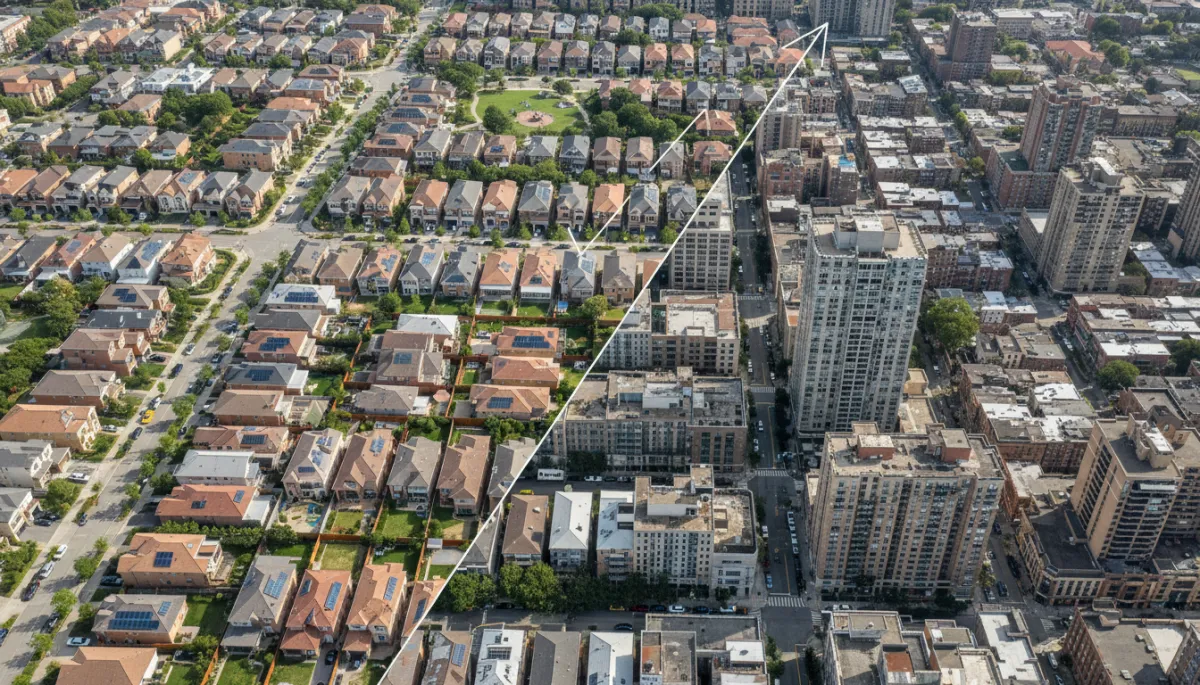 professional aerial photo of a modern Australian regional neighbourhood with single-storey brick homes, tree-lined streets and light neutral tones under a clear sky professional aerial photo of a modern Australian regional neighbourhood with single-storey brick homes, tree-lined streets and light neutral tones under a clear sky