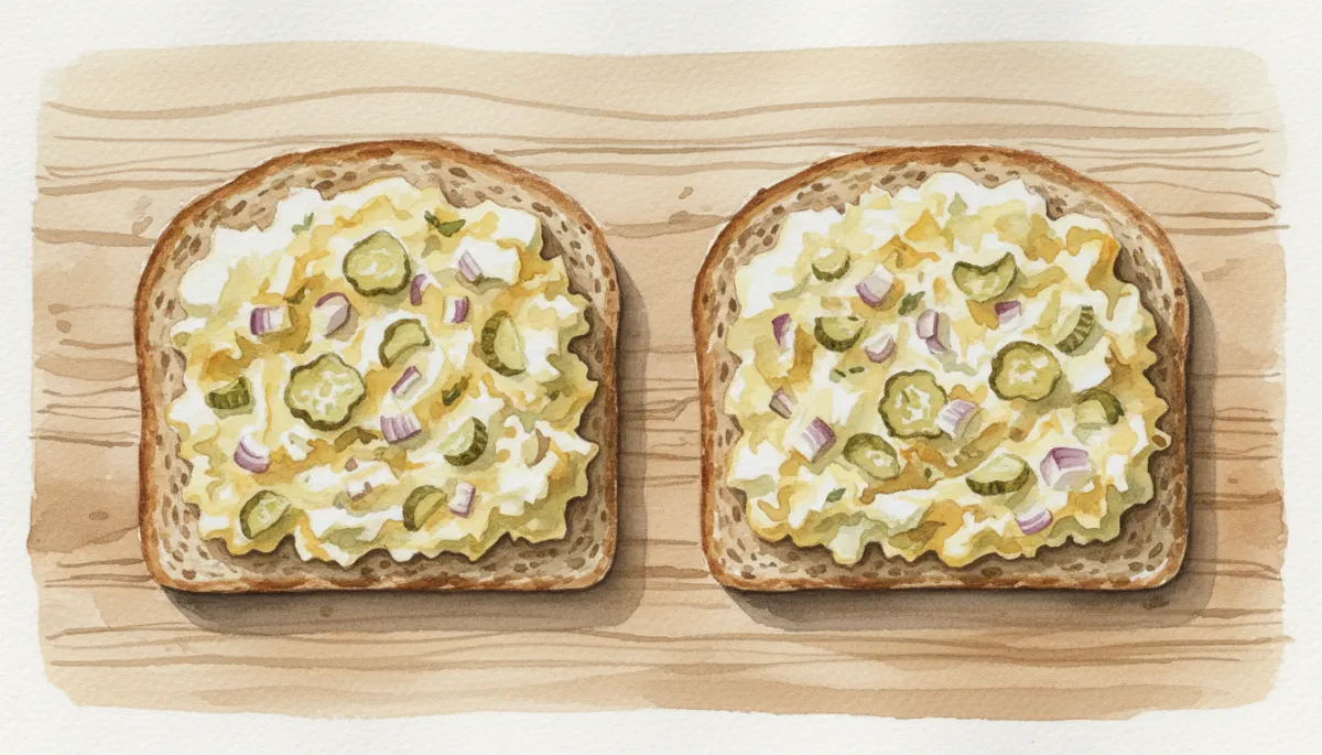 Stevig roggebrood belegd met romige, kruidige eiersalade