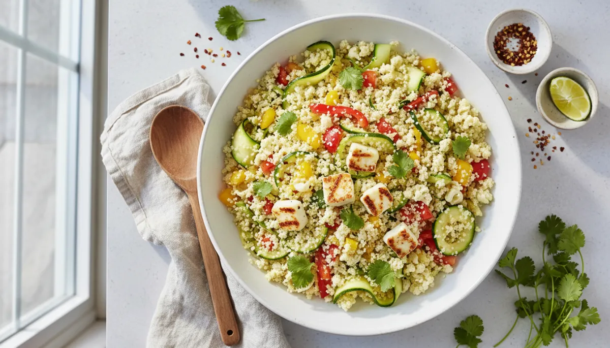Lichte Bloemkoolcouscous met Paprika en Courgette