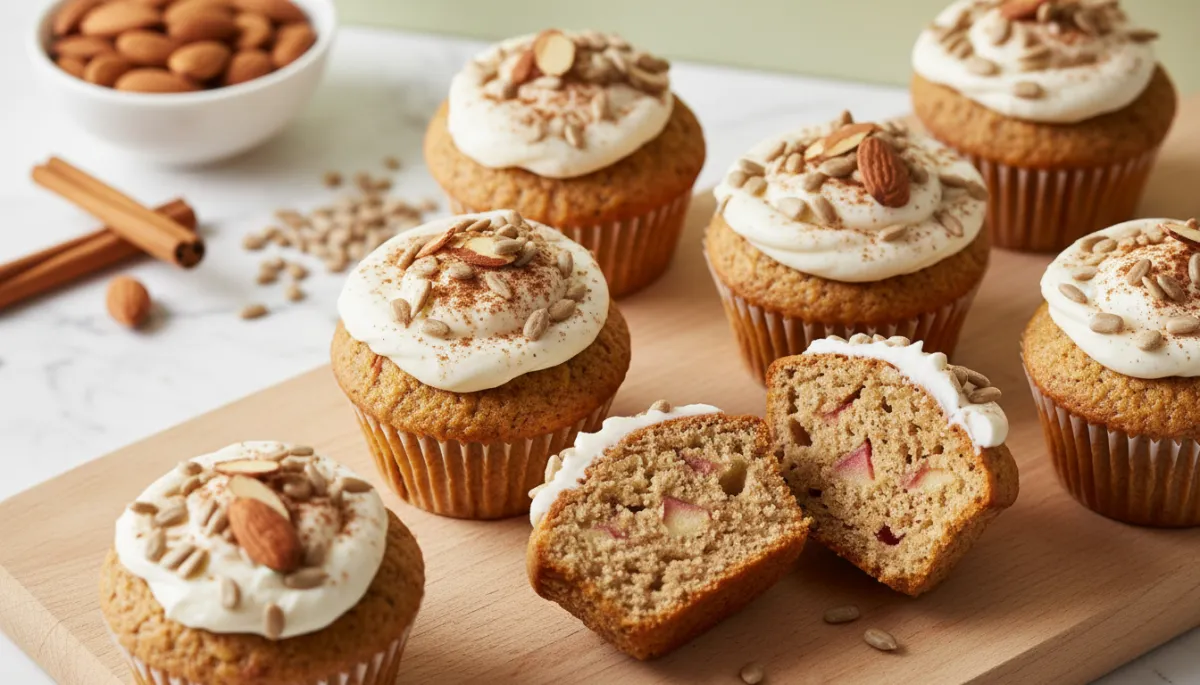 Gezonde Cupcakes: Amandel, Zonnebloempit, Appel & Kaneel