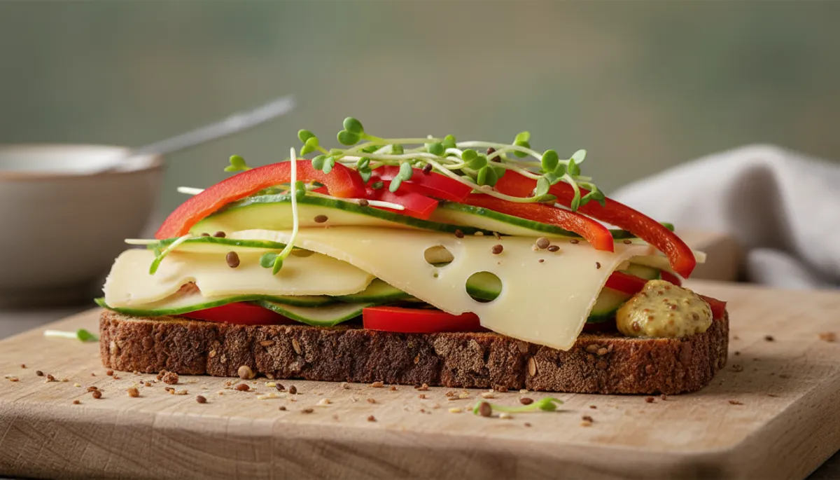 Stevig Roggebrood met Kaas en Groenten Recept