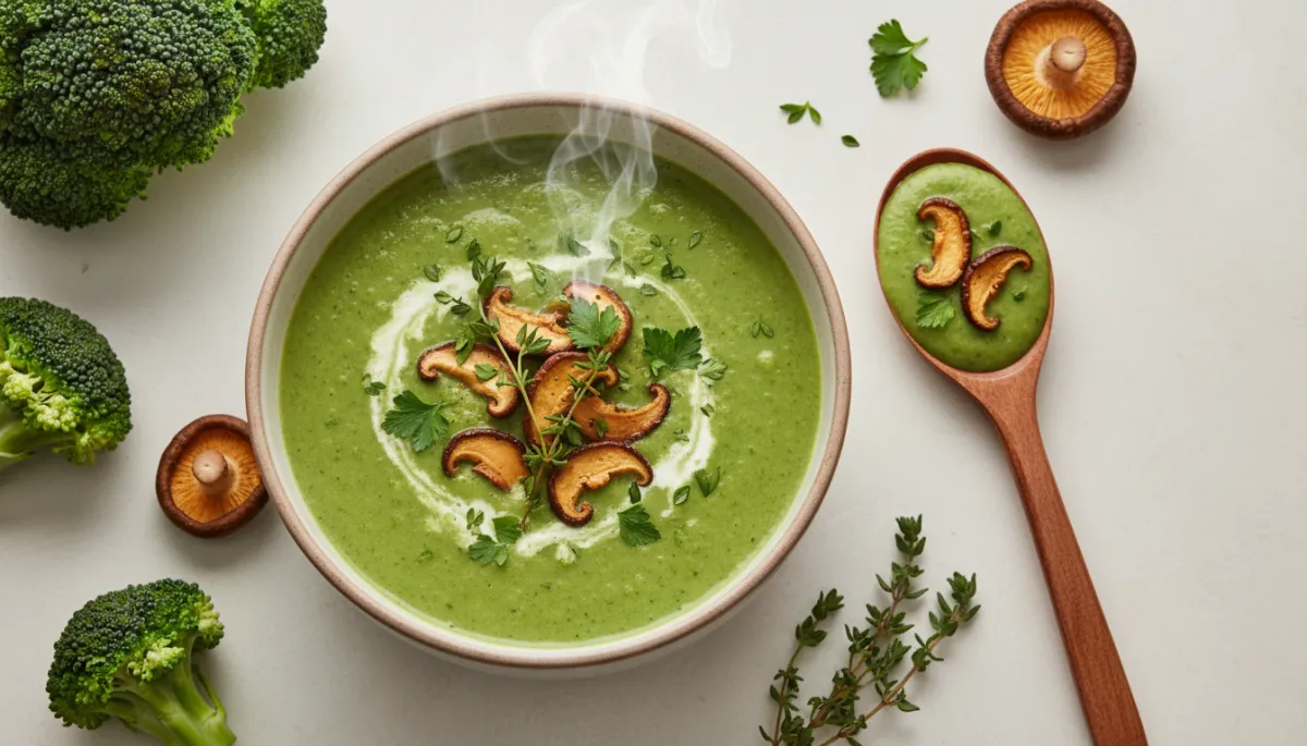 Groene Broccolisoep met Shiitake en Tijm