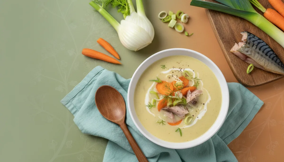 Aromatische Venkelsoep met Gerookte Makreel