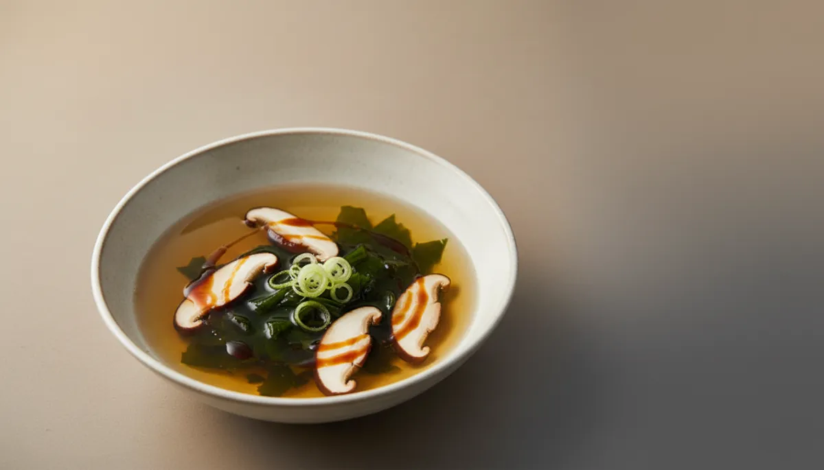 Zuivere Japanse Bouillonsoep met Shiitake & Zeewier