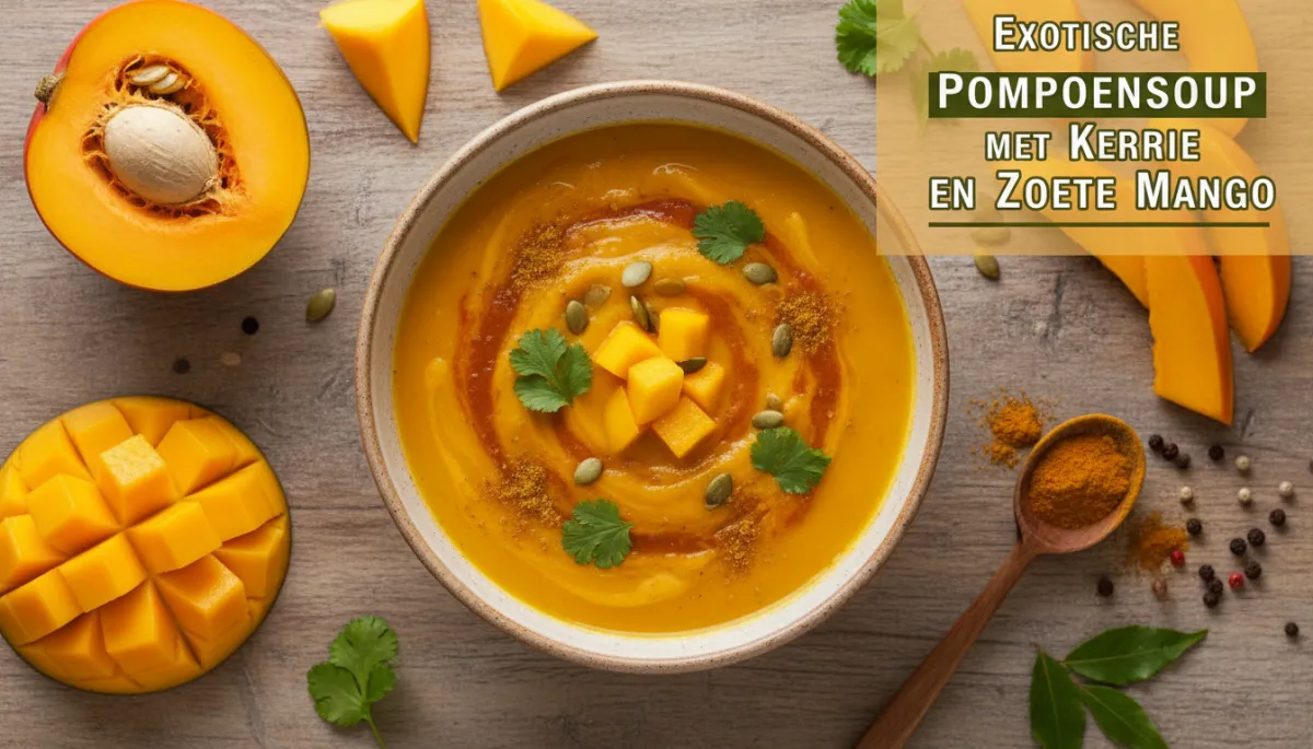 Exotische Pompoensoep met Kerrie en Mango